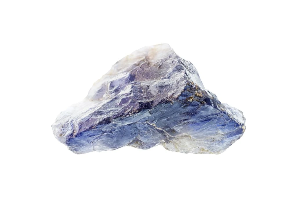 iolite iolite on white background