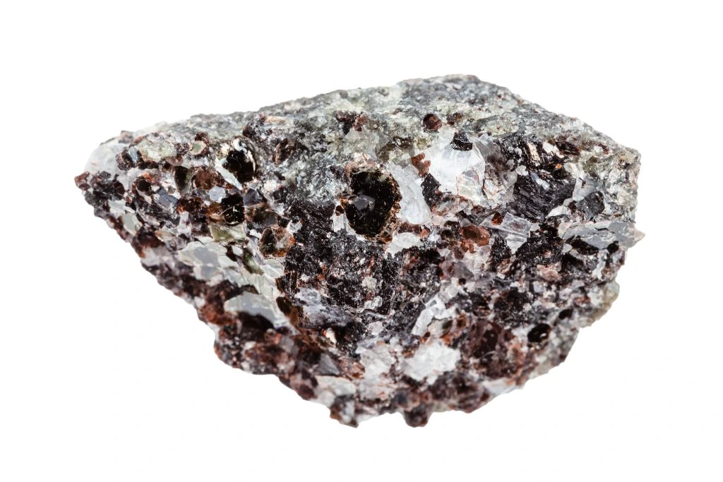 Phlogopite on white background