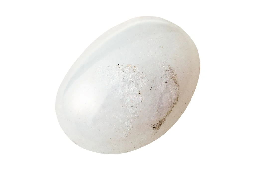 snow quartz on a white background