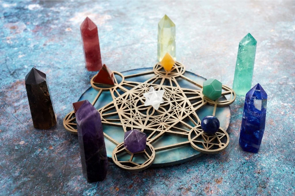 Healing crystal grid