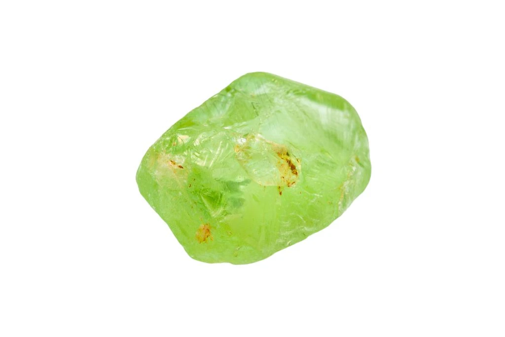 Chrysolite on white background