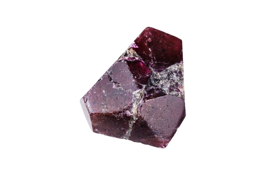 Red Garnet on a white background
