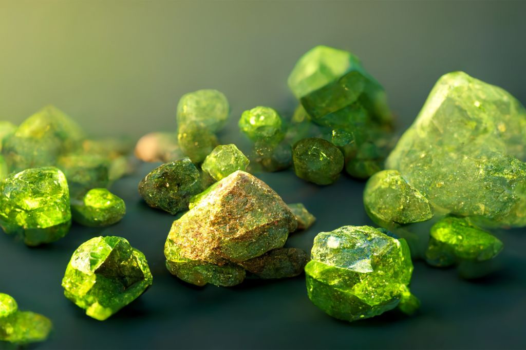 Different cuts of Forsterite crystal
