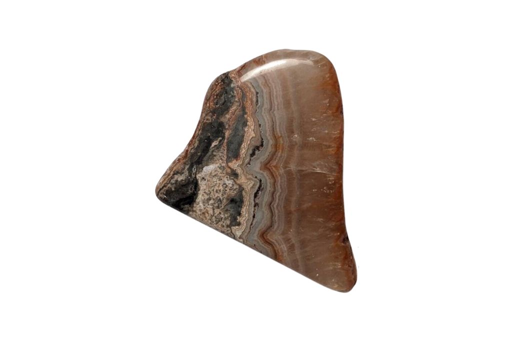 A Missouri Crazy Lace Agate on a white background. Source: Etsy | WholesaleRocksDotBIZ