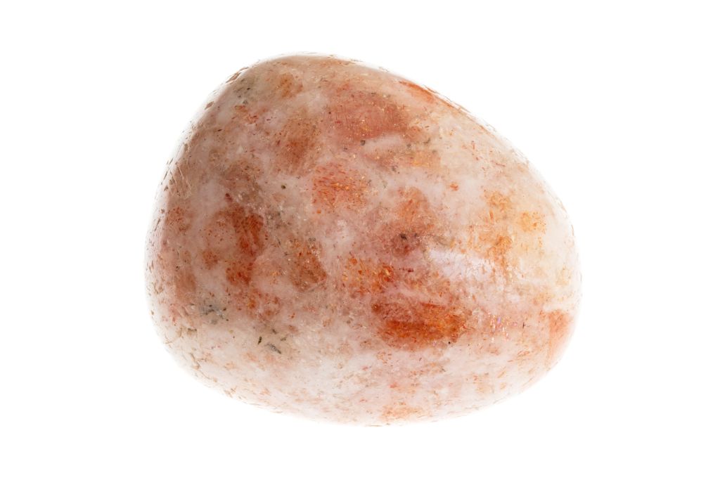 Oregon Sunstone on a white background