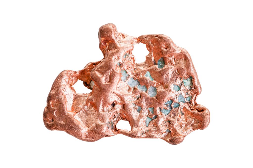 Native Copper on a white background