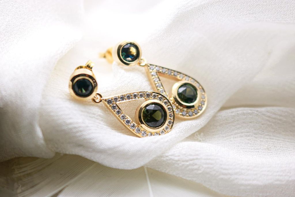 earring on a piece of fabric