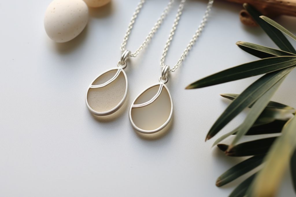 cape may diamond necklaces on gray table