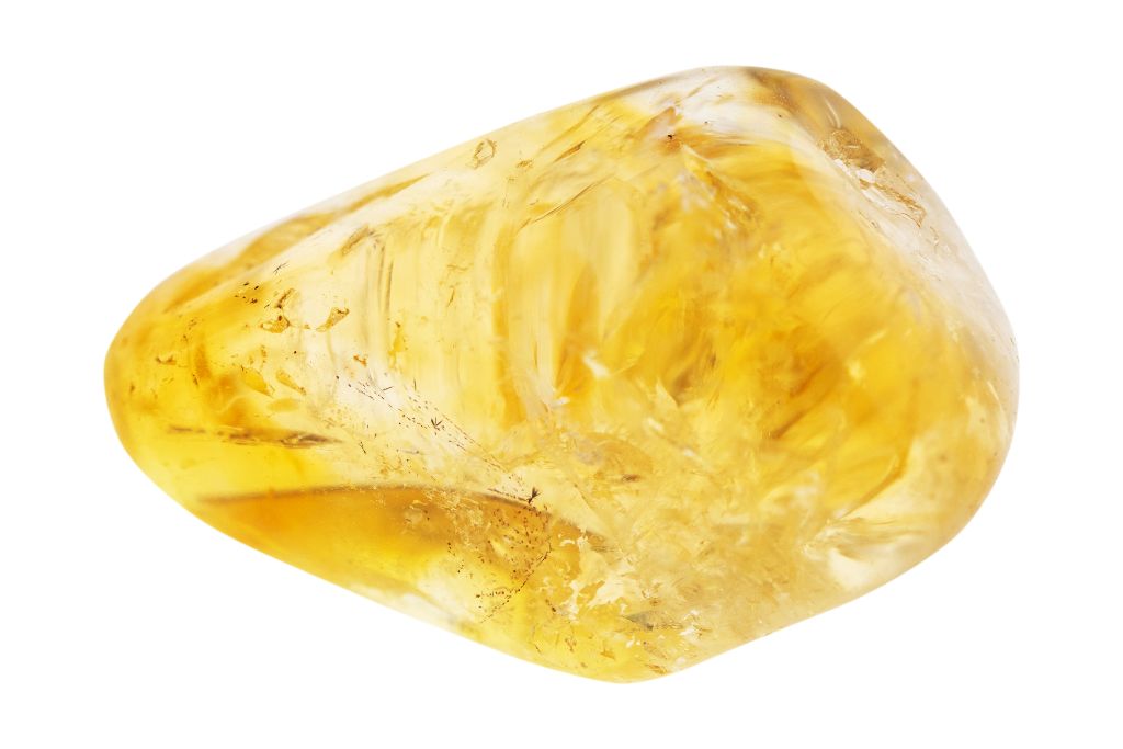Smoky Citrine on white background