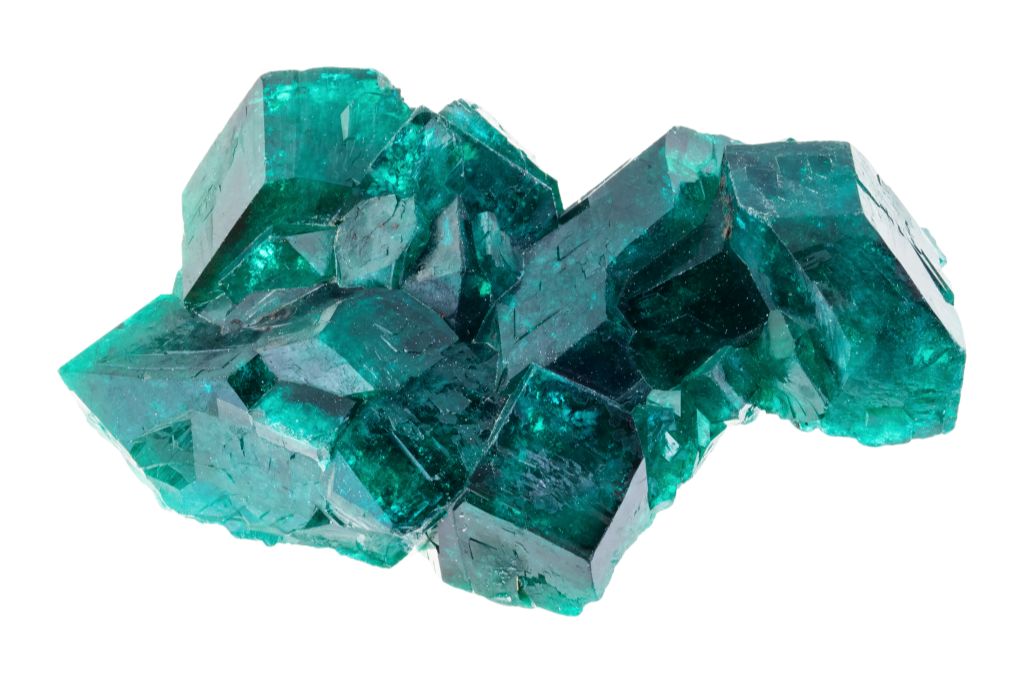 Emerald Hopper Crystal on white background