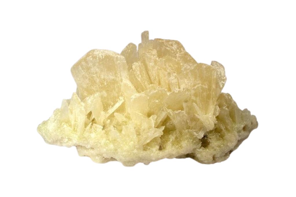 Hoppered Trona Crystal on white background