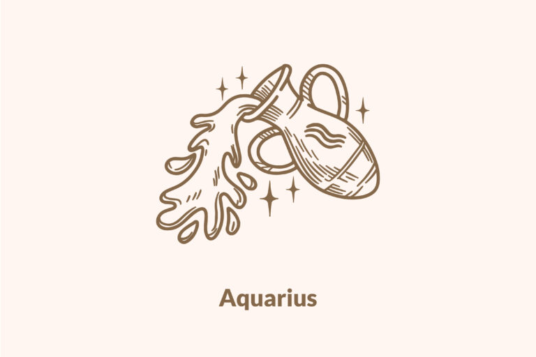 aquarius on beige background