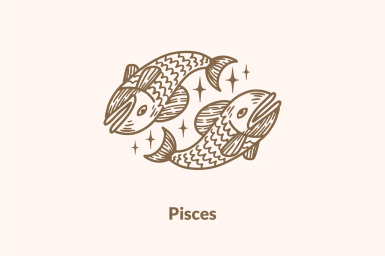 pisces on beige background