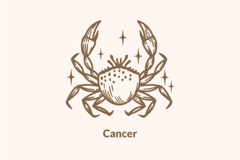 cancer zodiac sign on beige background