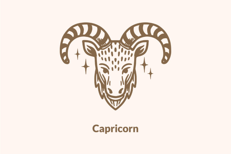 capricorn symbol on beige background