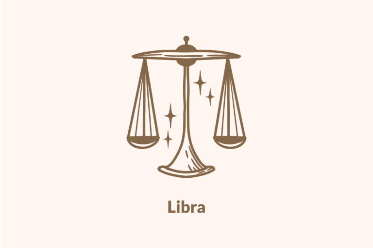 libra on beige background