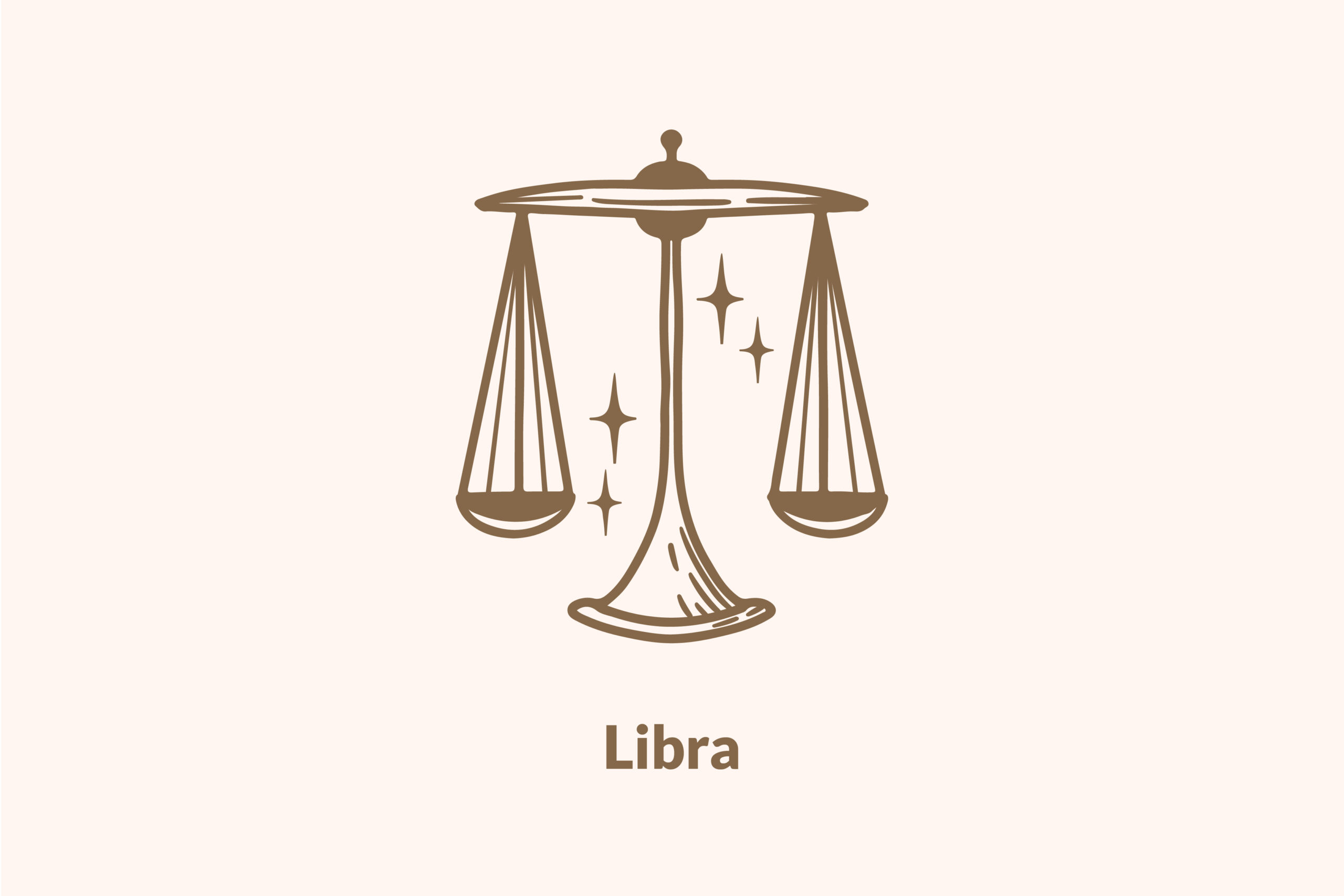 libra on beige background