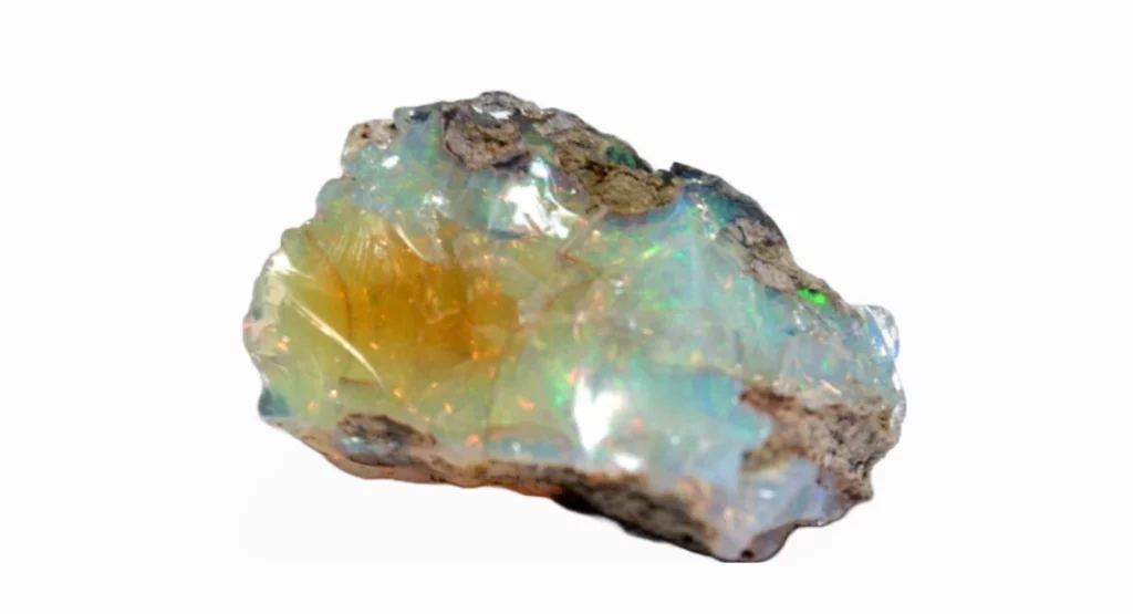 opal stone on a white background