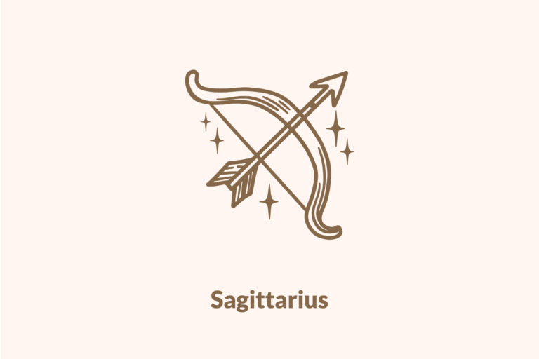sagittarius on beige background