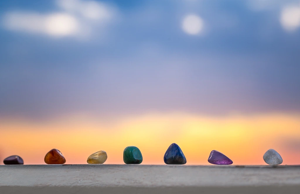 Crystals prepared for moonlight bathing