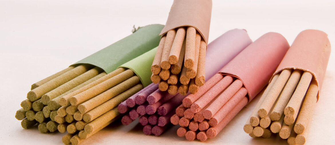 Incense stick bundles with different scents