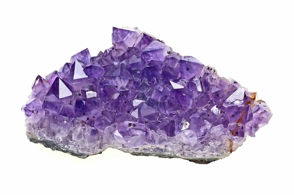 Amethyst chunk on a white background