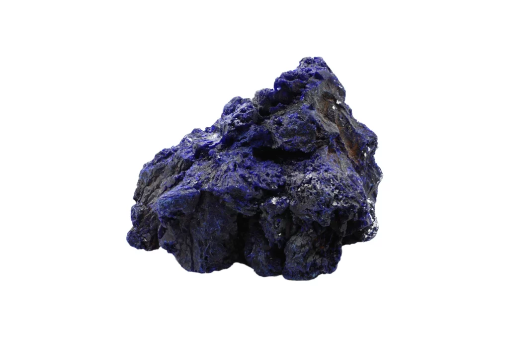 azurite chunk on a white background