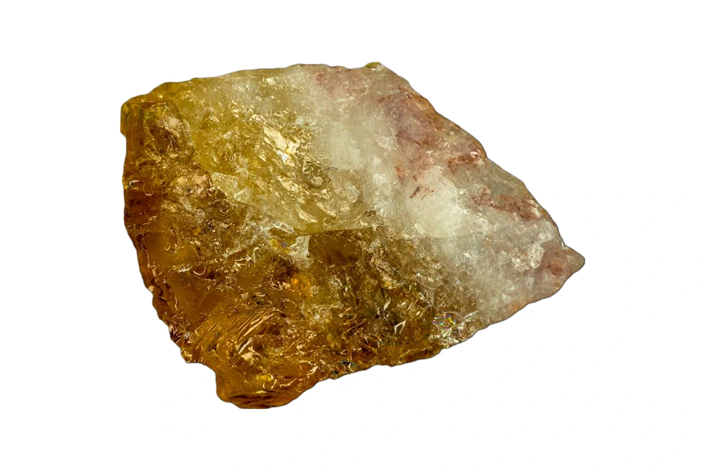 citrine chunk on a white background