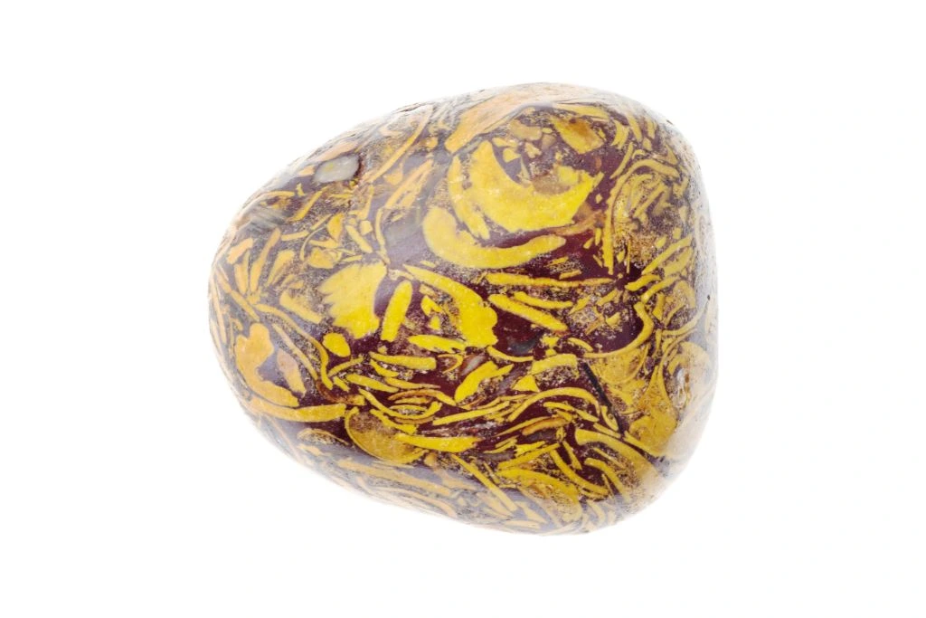 polished mariam jasper on a white background