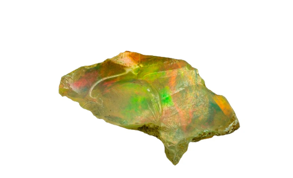 Clean opal chunk on a white background