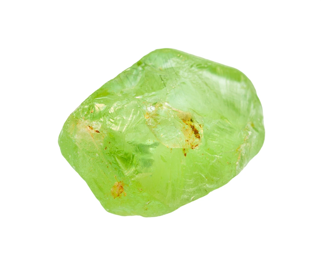 Peridot Chunk on a white background