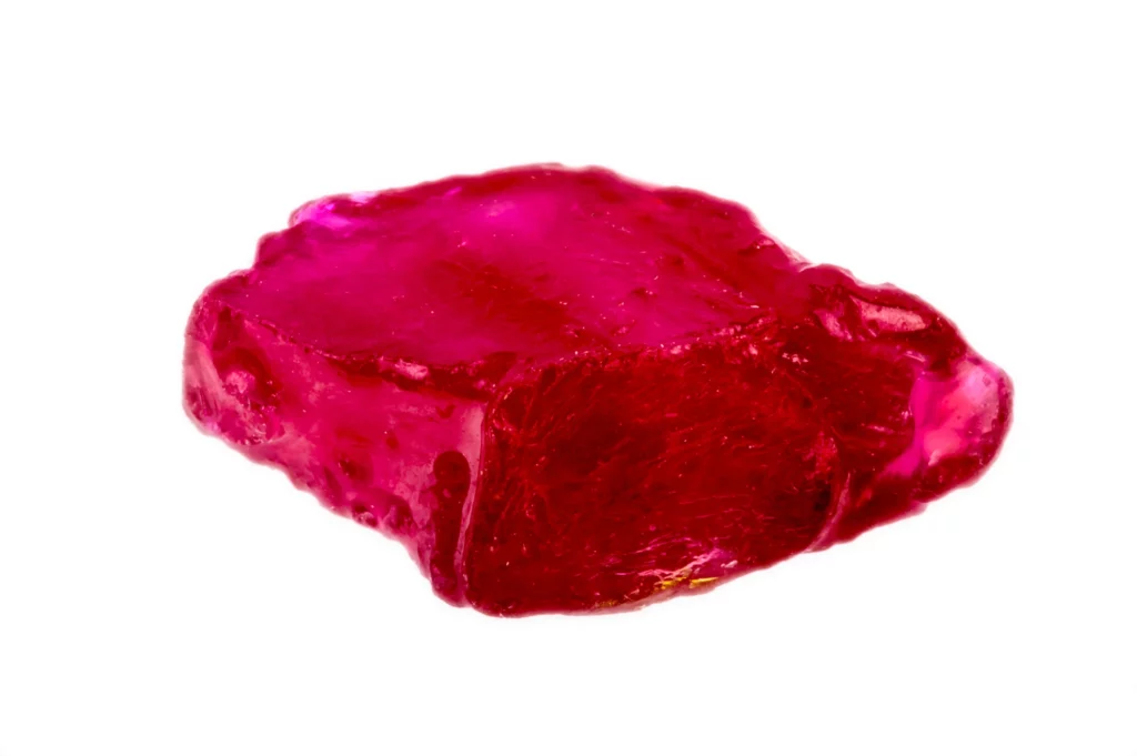 Ruby slab on a white background