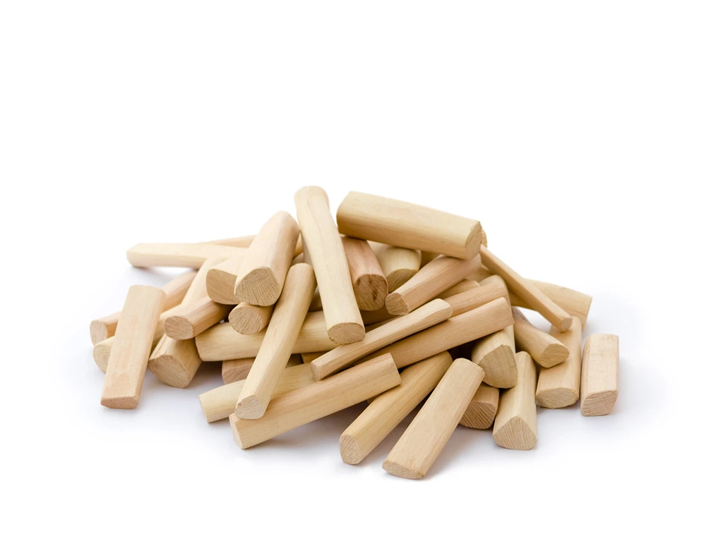 Pile of sandalwood sticks isolated on a white background