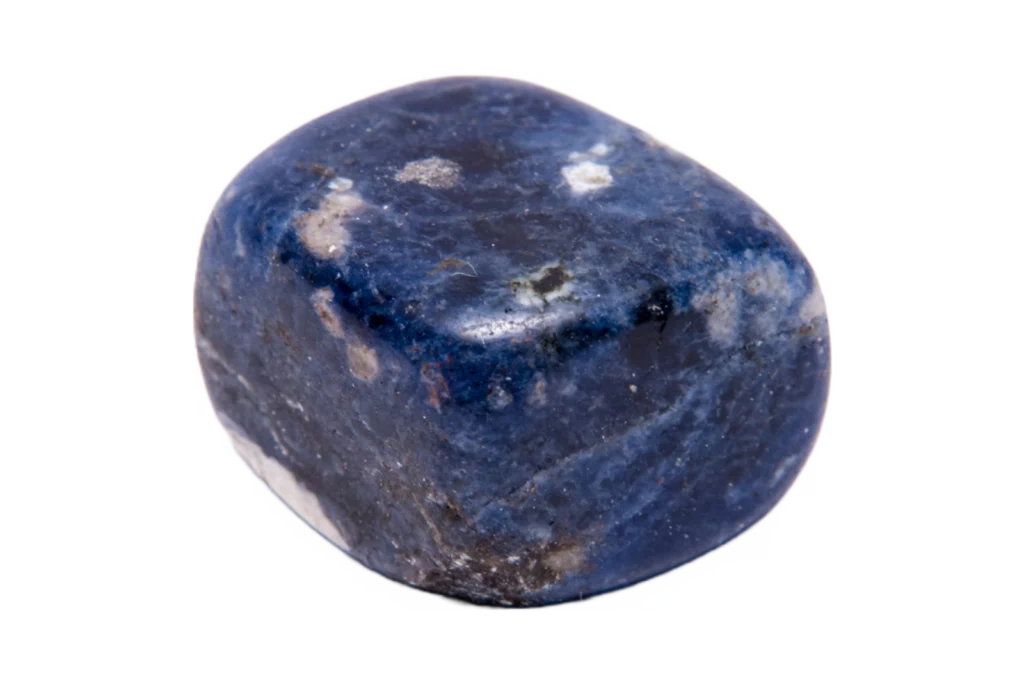 Polished Sodalite on a white background