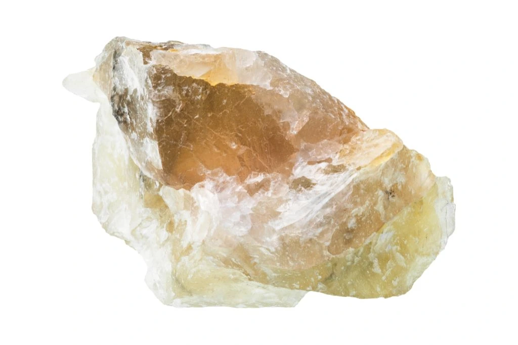 yellow fluorite on a white background