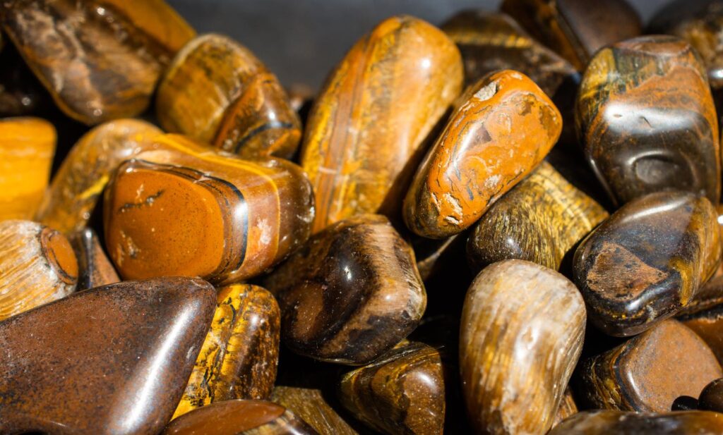 stacked tiger's eye stones