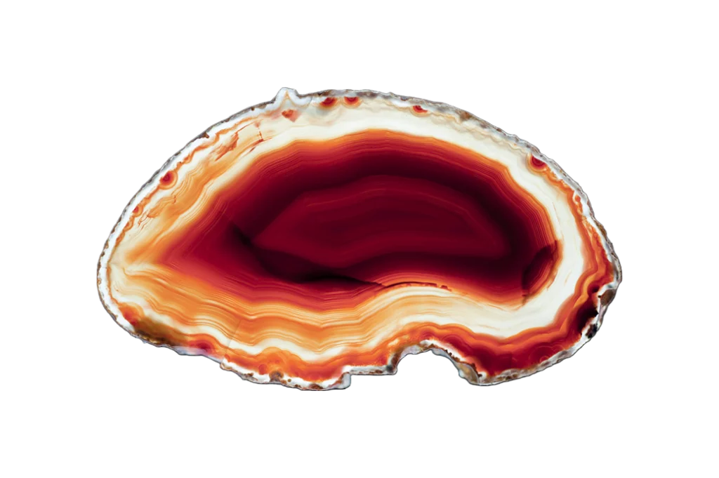 Red agate stone slice