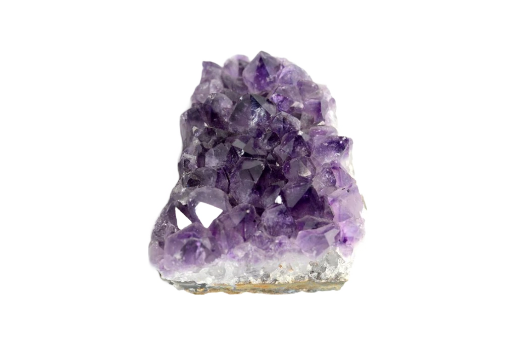 amethyst crystal on a white background