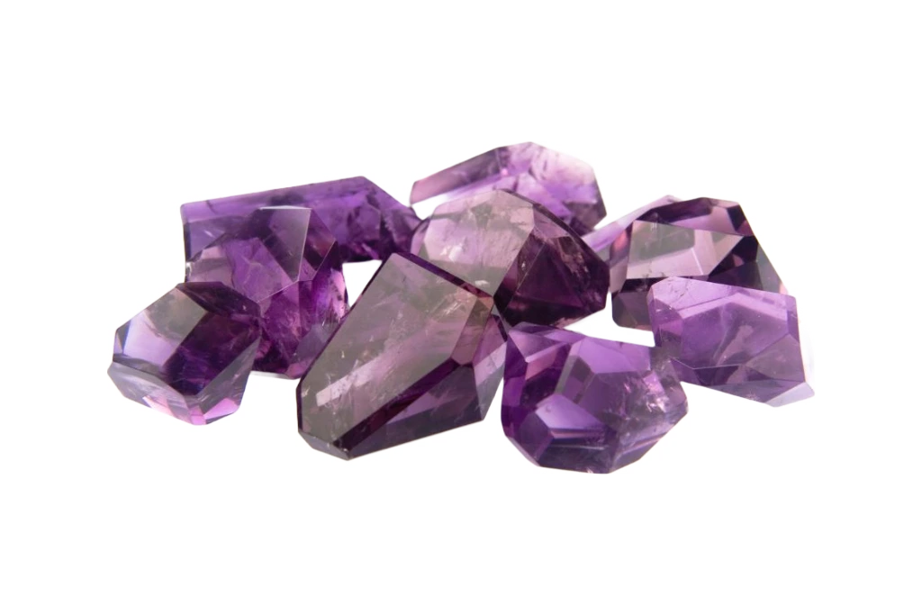 Amethyst Crystal on White Background