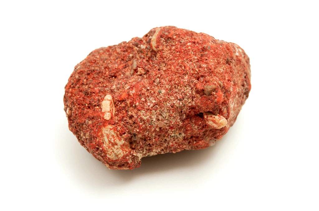 cinnabar stone on a white background