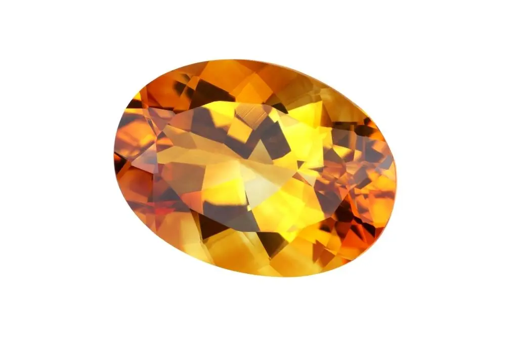 imperial topaz gem on a white background