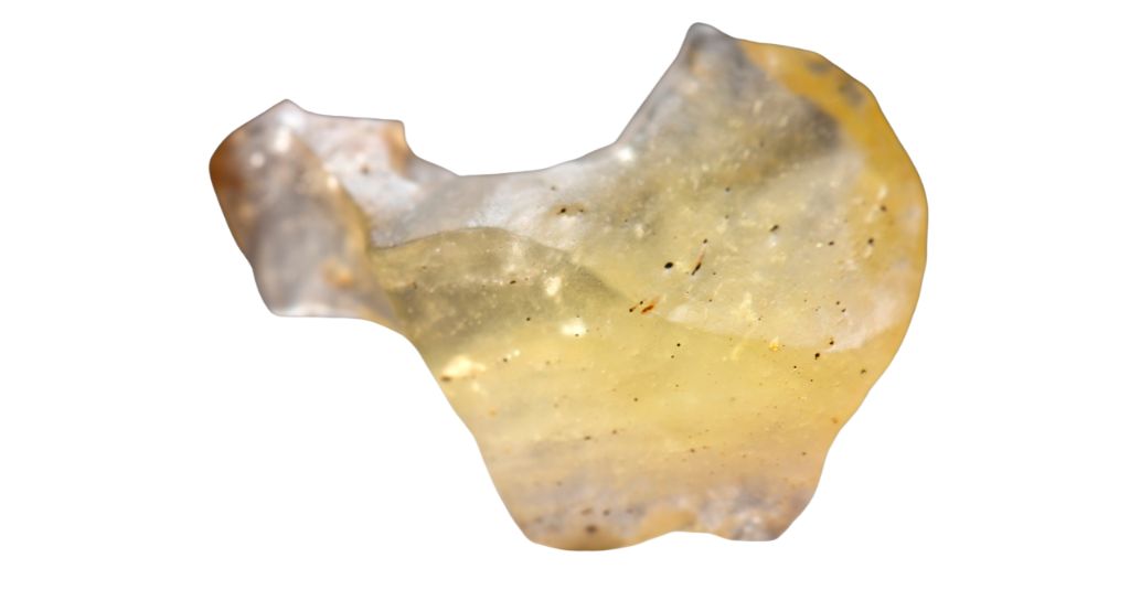 libyan desert glass on a white background