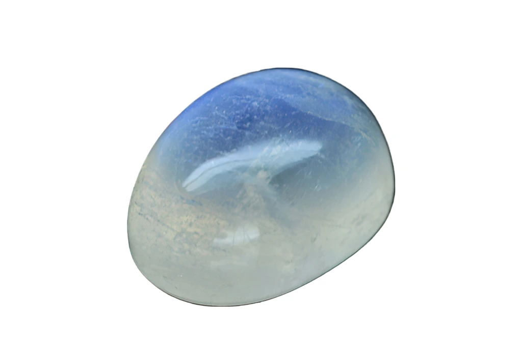 Moonstone crystal on a white background
