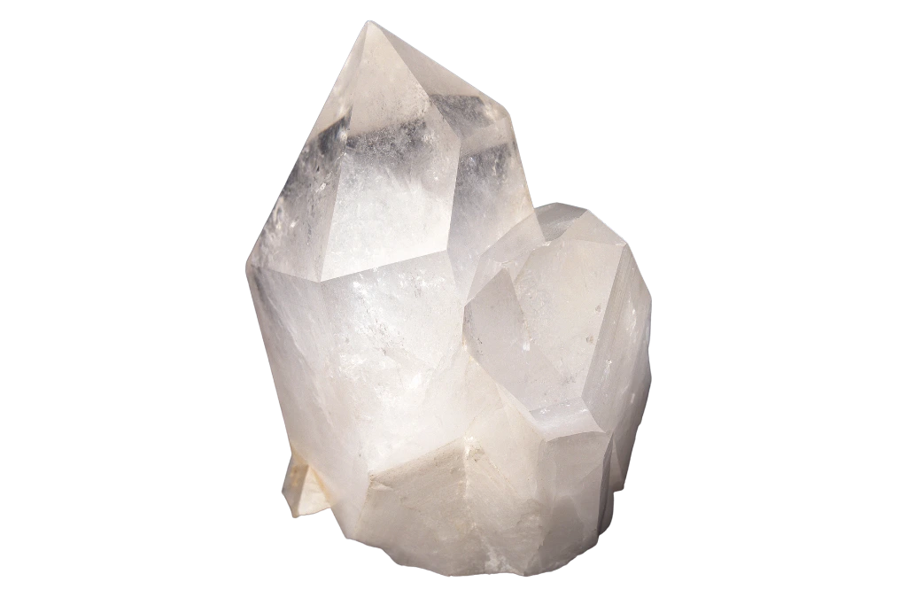 russian lemurian quartz on a white background