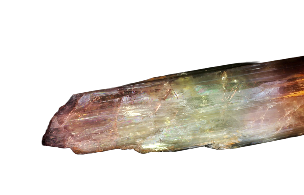Zultanite on a white background