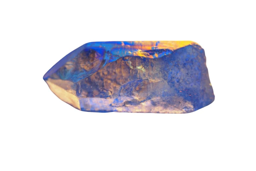 Aura Quartz on a white background