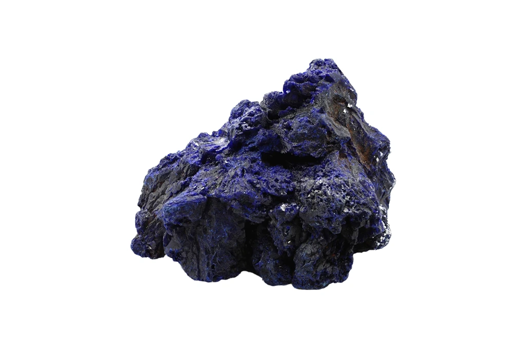 raw azurite crystal for night terrors on a white background