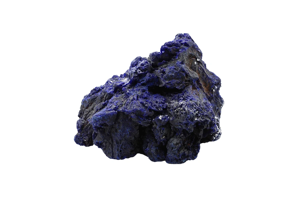 raw azurite on a white background