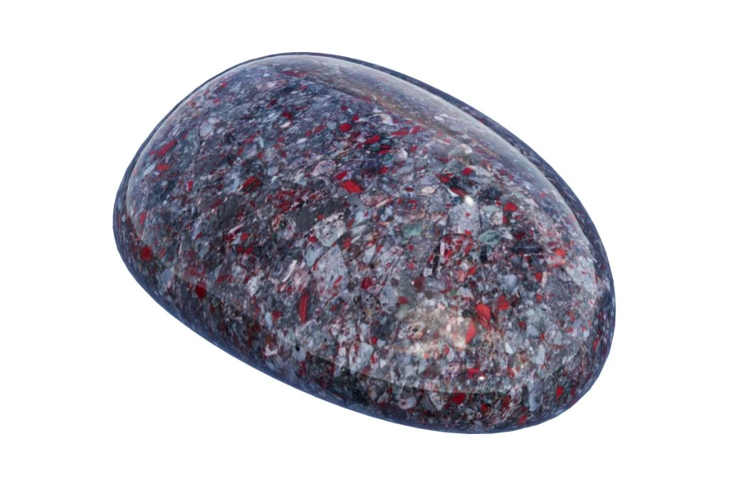 polished bloodstone on a white background