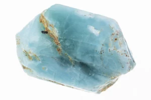 Blue Apatite on a white background